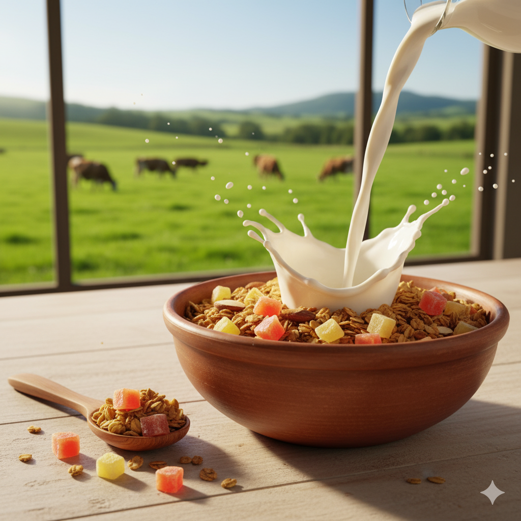 Granola con frutas tropicales